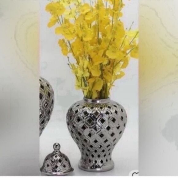 New Silver Ginger Jar with Lid - Picture 8 of 13